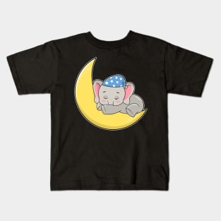 Elephant at Sleeping with Sleeping mask & Moon Kids T-Shirt